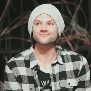 😊 Jared Padalecki actor, man, beanie, flannel, celebrity, portrait telegram sticker