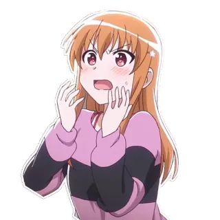 😧 Anime, Fille, Dessin animé, Mignon, Choqué telegram sticker
