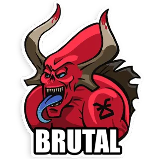 😈 BRUTAL Dämon, Teufel, Monster, brutal, rot, Zunge telegram sticker