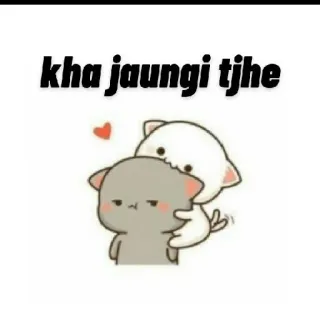 😋 kha jaungi tjhe gato, lindo, amor, kawaii whatsapp sticker