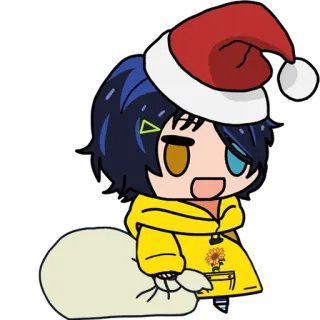 🎄 christmas, santa hat, anime, cartoon, cute telegram sticker
