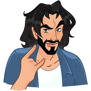 🤘 man, portrait, person, face, tongue, expression telegram sticker