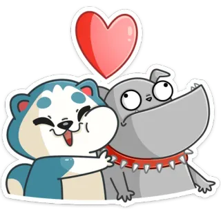 🤗 honden, dieren, schattig, liefde, cartoon, sticker telegram sticker