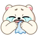 😭 niedźwiedź, płacz, smutny, łzy, chusteczka, kreskówka, emocja telegram sticker