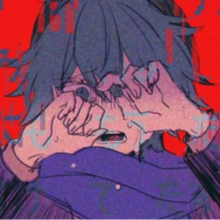 😭 Anime, Triste, Angosciato, Piangente, Emozionale, Illustrazione telegram sticker
