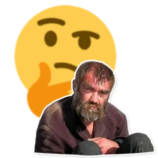 🤔 คิด, อิโมจิ, ผู้ชาย, เครา, สีหน้า telegram sticker