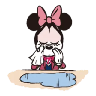 😢 Minnie Mouse Minnie, pleurer, triste, dessin animé, Disney, personnage telegram sticker