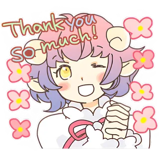 🤗 Thank you so much! ありがとう, かわいい, アニメ, 可愛い, 花, 感謝, 漫画 whatsapp sticker