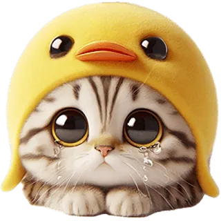 🥺 cat, kitten, tears, sad, crying, cute, animal, yellow whatsapp sticker