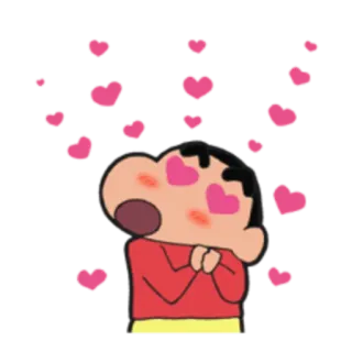😍 Shin-chan Dibujos animados, Amor, Corazones, Anime, Feliz, Lindo, Shin-chan whatsapp sticker