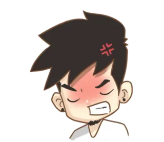 😡 marah, kartun, frustrasi, kesal, jengkel, karakter telegram sticker