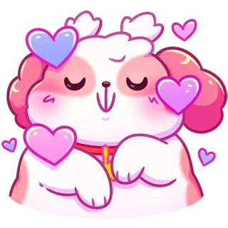 🥰 dog, hearts, love, cute, pink, adorable, kawaii telegram sticker