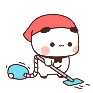 🧹 limpieza, aspiradora, lindo, kawaii, dibujos animados, pegatina whatsapp sticker