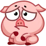 😔 Schwein, traurig, Tier, Cartoon, Sticker telegram sticker