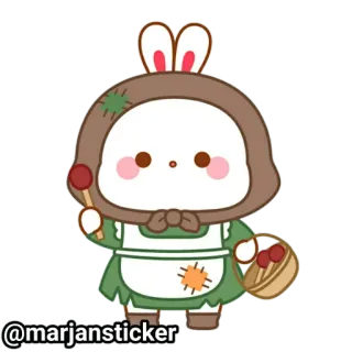 ❤️ @marjansticker Мультфильм, Кролик, Милый, Стикер, Персонаж telegram sticker