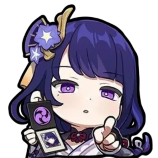 😔 Raiden Shogun Genshin Impact Anime, Videojuego, Sticker, Fanart, Genshin Impact, Raiden Shogun telegram sticker