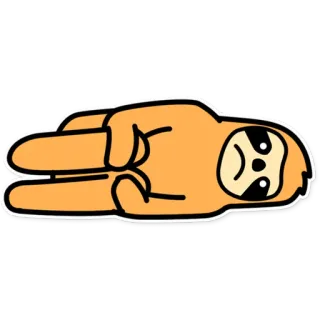 ☹️ paresseux, animal, paix, geste, dessin animé whatsapp sticker