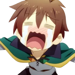 😭 Kazuma KonoSuba Anime, piangere, Kazuma, Konosuba, Cartone animato telegram sticker