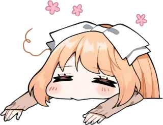 ☺️ Anime, Desenho animado, Fofo, Tonto, Exausto, Cansado telegram sticker