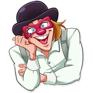 👹 Palhaço, Sorriso, Personagem, Baile de máscaras, Chapéu telegram sticker