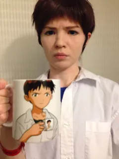 😐 Shinji Ikari Neon Genesis Evangelion アニメ, マンガ, コスプレ, キャラクター, マグカップ, エヴァンゲリオン, シンジ telegram sticker