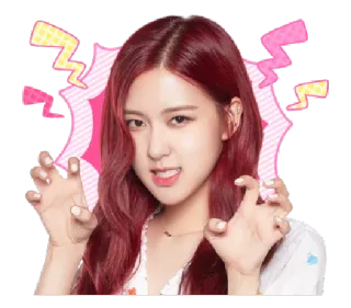 😠 Rose Rose, Blackpink, K-pop, cantante, ídolo telegram sticker