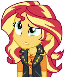 😟 Sunset Shimmer My Little Pony: Equestria Girls サンセットシマー, エクエストリア・ガールズ, 漫画, アニメ, 女の子, キャラクター whatsapp sticker