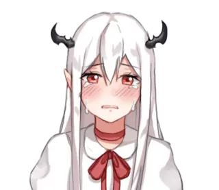 😥 anime, crying, sad, devil, demon, girl, horns telegram sticker