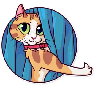 👍 cat, orange, animal, pet, cute telegram sticker