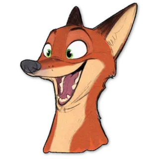 😃 Nick Wilde Zootopia Nick Wilde, raposa, Zootopia, desenho animado, Disney telegram sticker