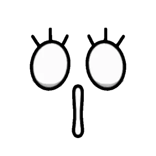 😊 minimaliste, visage, yeux, simple, noir et blanc telegram sticker