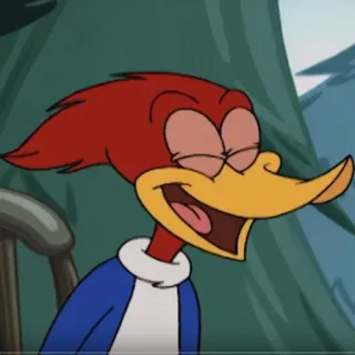 😆 Woody Woodpecker Cartone animato, Uccello, Picchio, Animato, Personaggio telegram sticker