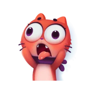 😝 cat, cartoon, shocked, scared, anime, cute, funny telegram sticker