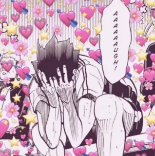 🥰 AAAAAAUGH! Anime, Herzen, Blumen, Cartoon, Kawaii, Liebe, Fanart telegram sticker