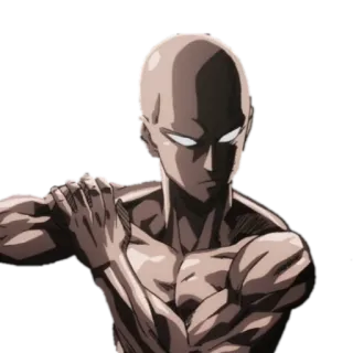 😱 Saitama One-Punch Man anime, saitama, one punch man, hero, bald, fighter telegram sticker