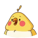 🙃 귀여운, 새, 노란색, 행복한, 동물, 이모티콘 telegram sticker