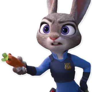 😠 Judy Hopps Zootopia lapin, police, officier, dessin animé, Disney whatsapp sticker