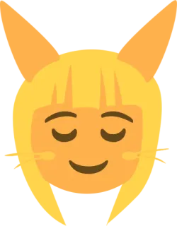 😌 emoji, calme, paisible, blonde, cheveux telegram sticker