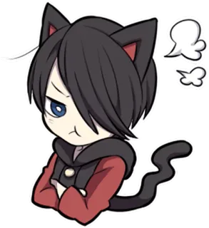 😤 Katze, wütend, Cartoon, Anime, süß, Fell telegram sticker
