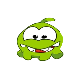 😅 Om Nom Cut the Rope Om Nom, Cut the Rope, zielony potwór, postać z kreskówki, gra mobilna telegram sticker