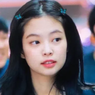 🥟 Jennie Jennie, Blackpink, K-pop, Idol, Presilhas de cabelo borboleta whatsapp sticker