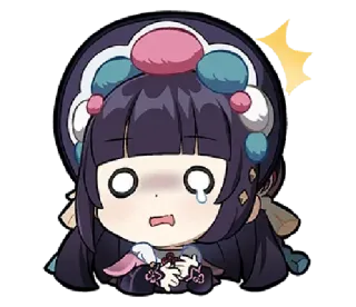 😰 Yun Jin Genshin Impact anime, cartoon, surprised, crying, yun jin telegram sticker