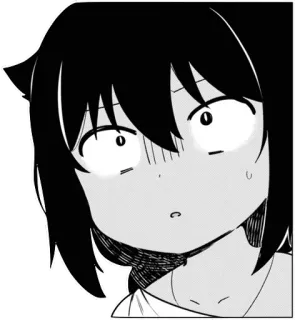 😦 anime, manga, shocked, surprised, cartoon, fear, expression whatsapp sticker
