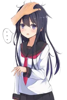 ❤️ アニメ, 女の子, 頭ポンポン, 制服 telegram sticker