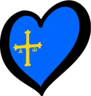 🇪🇸 serce, krzyż, religijne, Asturia, symbole telegram sticker