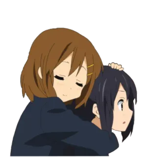 ☺️ Anime, Abbraccio, Amicizia, Cartone animato, Ragazza, Carino whatsapp sticker