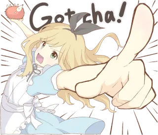 🎾 Gotcha! Anime, Fofo, Garota, Gotcha, Amigável telegram sticker