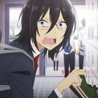 🌚 Izumi Miyamura Horimiya Anime, Horimiya, Izumi Miyamura, Escuela, Impactado, Personaje telegram sticker