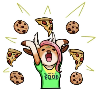 🍕 You had me at FOOD cibo, pizza, biscotto, cartoni animati whatsapp sticker