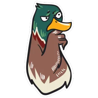 🤔 bebek, kartun, binatang, burung, berpikir telegram sticker